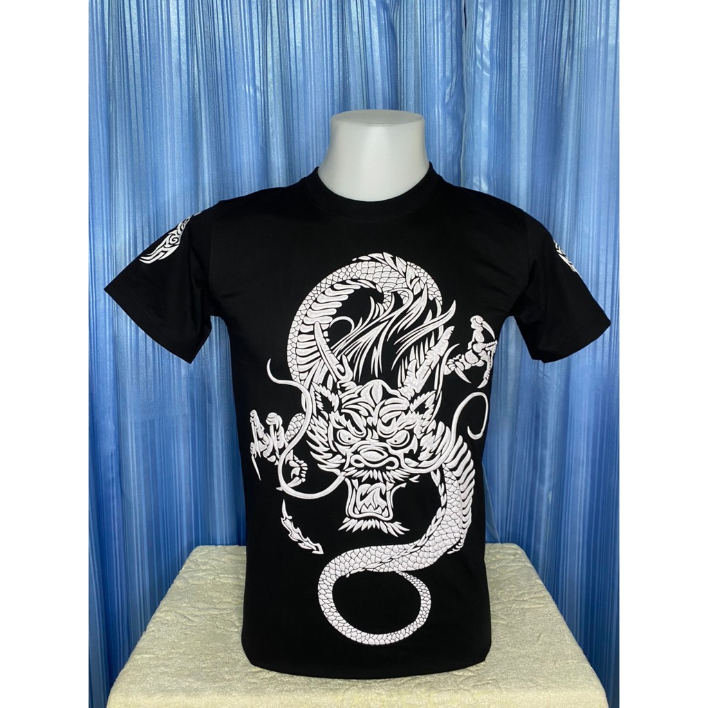 เสื้อยืด สกรีนนูน ลายมังกร เสื้อลายไทย เสื้อลายยักษ์ หนุมาน ผ้าcotton อย่างดี สกรีนหน้าหลัง ราคาถูก