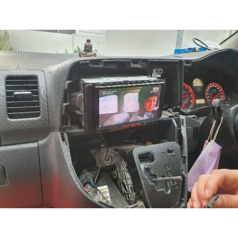สาย AUX AV ต่อกล่อง Q1 สะท้อนหน้าจอรถยนต์ Pioneer Kenwood JVC รุ่น aux รองรับ av in
