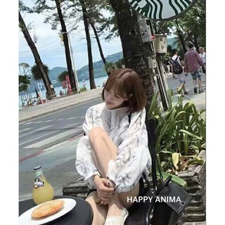ส่งฟรีเสื้อแขนยาวลายดอกจ้า