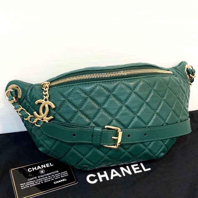 Chanel Belt Bag Holo26 สภาพสวยมาก เขียวเหนี่ยวทรัพย์ ปังสุดๆ