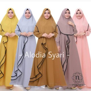 Alodia Syari Moscrepe Material (ฟรีฮิญาบ / Khimar) ชุดเดรสทํางาน สไตล์โมเดิร์น สําหรับผู้หญิง