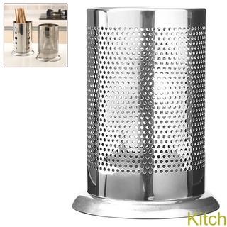 [Kitch]Stainless Steel Kitchen Utensil Round Hole Cooking Tools Holder Tableware Chopsticks Shovel Storage Holder