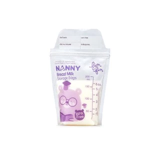 Nanny Fin Fin ถุงเก็บนม ถุงเก็บน้ำนม 5 ออนซ์ ลายหมีสุดน่ารัก 1 กล่อง (50 ถุง) มี BPA Free