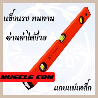 Muscle Cow ระดับน้ำแถบแม่เหล็ก แบบมาตรฐาน มีให้เลือก 2 ขนาด 24 นิ้วและ36 นิ้วb Orange Water Level Gauge Ruler