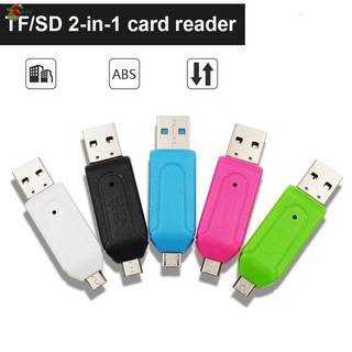 อะแดปเตอร์ A-2 in 1 OTG Card Reader Micro USB TF / SD Card Reader Phone