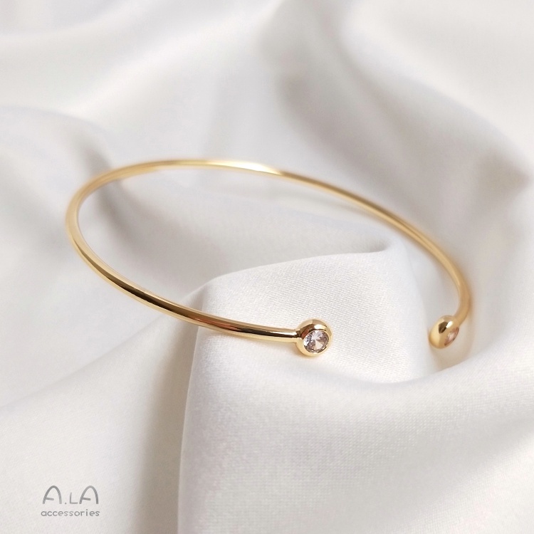 💖ALA เครื่องประดับ DIY💖การเก็บรักษาสี14Kสร้อยข้อมือเพทายหุ้มห่อทองinsสร้อยข้อมือน้ำแฟชั่นที่เรียบง่ายDIYBottomingสร้อยข้อมือเครื่องประดับ【โซ่】 - รูปที่ 4