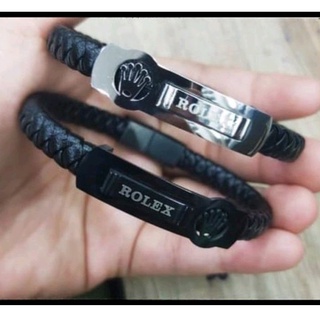 Rolex สร้อยข้อมือไทเทเนียม สายหนัง สําหรับผู้ชาย ผู้หญิง