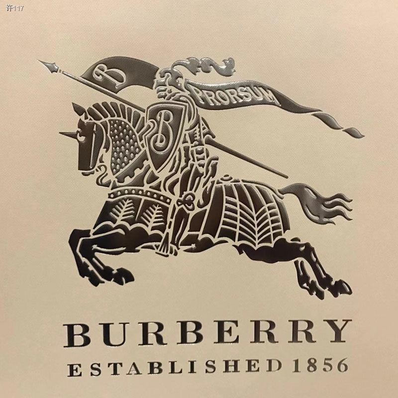 ถุงกระดาษ Burberry กล่องน้ำหอมถุงของขวัญลิปสติกอุปกรณ์ช็อปปิ้งลายนูนถุงหิ้วเดิม