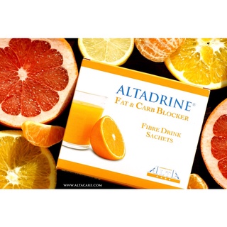 Altadrine Fat and Carb Blocker ผลิตภัณฑ์อาหารเสริมช่วยควบคุมน้ำหนัก มีส่วนผสมของถั่วขาวและใยอาหาร รสส้ม