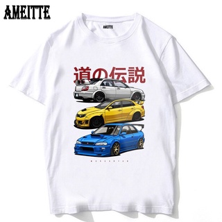 T-shirt  เสื้อยืดแขนสั้น พิมพ์ลาย Road Legends Impreza STI Mix สไตล์ฮิปฮอป สําหรับผู้ชาย JDM Skyline R34 Silvia S15S-5XL