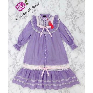 Widelia@real sz.M เดรสม่วง วินเทจ (used)