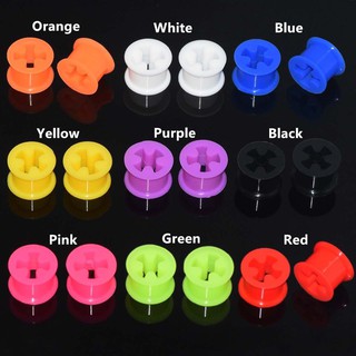 1 Pair Cross Hollow Shaped Silicone Ear Stretcher Tunnel Plugs Ear Gauge Crazy