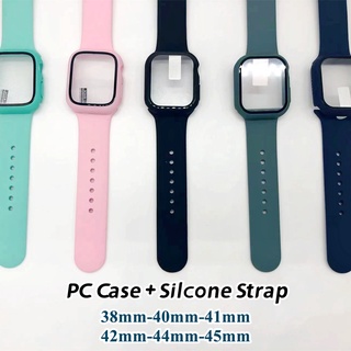 (สีเดียวกัน) เคส+สายสะพาย For Smart Watch Series 7 SE 6 5 4 3 2 1, สาย Smart Watch, ขนาด 41 มม., 45 มม., 38 มม., 40 มม., 42 มม., 44 มม.