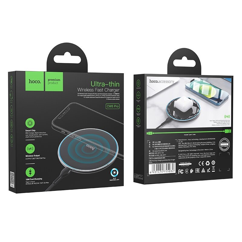 Hoco CW6 Pro Wireless Fast Charger 15W แท่นชาร์จไร้สาย รูปที่ 6