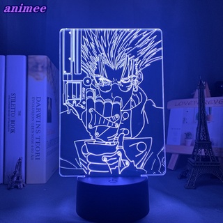 โคมไฟกลางคืน LED รูปการ์ตูนอนิเมะ Trigun Vash The Stampede 3d ของขวัญวันเกิด สําหรับตกแต่งห้องเด็ก