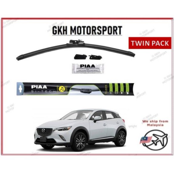 Mazda CX-3 PIAA SI - Tech Nano Technology Japan Front Windscreen Soft Wiper ใบปัดน้ําฝนซิลิโคน