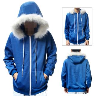 Anime Undertale Sans Game Cosplay Costume Fur Collar Zipper Unisex Long Sleeve Hoodie