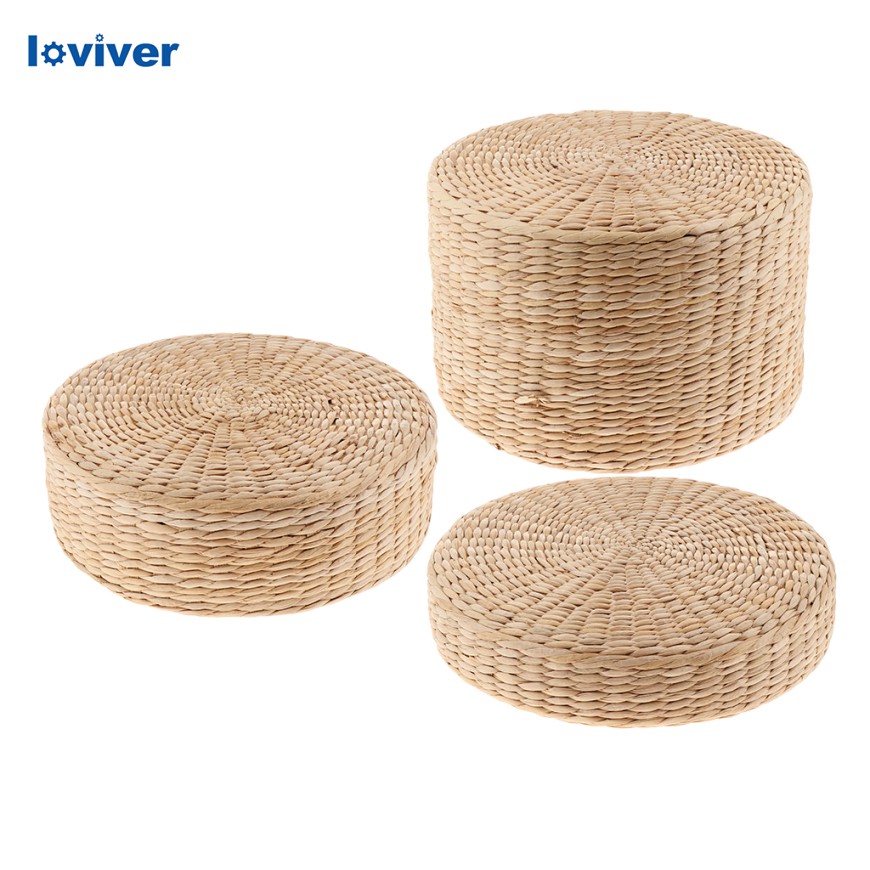 Loviver 12 ญี่ปุ่นฟางเบาะรองนั่ง Futon เบาะสมาธิแบน-S