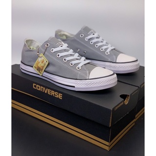 🔥รองเท้า Convers All Star OX Dark Grey รองเท้าผ้าใบผู้ชายและผู้หญิง36-45(Free Box Set)