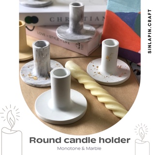 Round candle holder ⚪️🕯 เชิงเทียนปูนทรงกลมคลาสิค สุดมินิมอล  พรอพแต่งห้อง พรอพถ่ายรูป