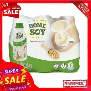 โฮมซอยน้ำนมถั่วเหลือง100%300มลX6HOMESOY 100% SOYA MILK 300MLx6