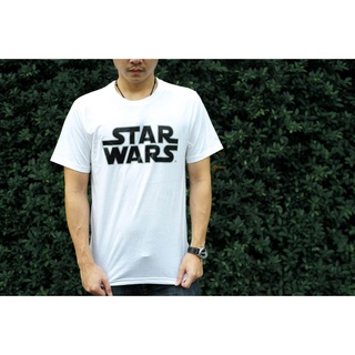 เสื้อยืดผ้าฝ้ายเสื้อยืดแฟชั่นผู้หญิง ผู้ชาย Star Wars สีขาว เสื้อยืดผู้ชายTEEL XL  XXL 3XL