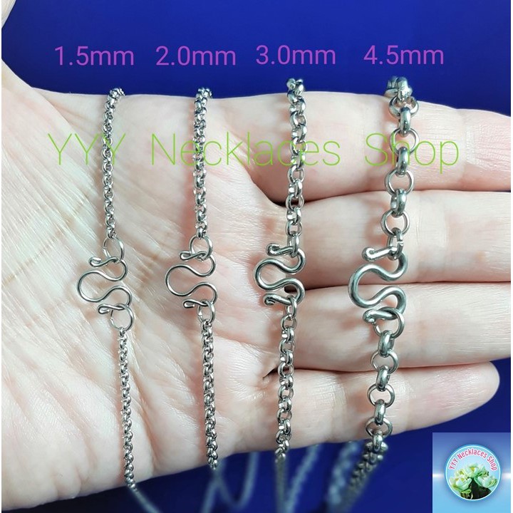 สร้อยคอสแตนเลสแท้ สินค้าไทย ลายผ่าหวาย สำหรับห้อยพระ ผู้ชาย ผู้หญิง เด็ก ไม่ลอก ไม่ดำ SL26.168