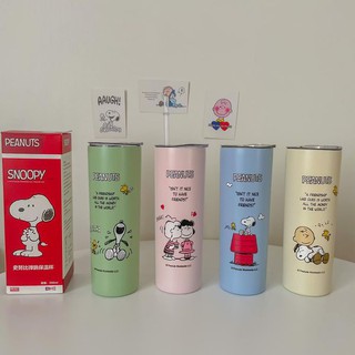 กระบอกน้ำSnoopy​เก็บอุณหภูมิ ร้อน/เย็น ​รุ่นนี้มาพร้อมหลอดดูด​ เหมาะจะใส่ไว้ในรถ พอดีช่องวางแก้วเลย ความจุ500ml