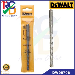 ดอกสว่านเจาะคอนกรีต SDS Plus "Dewalt" DW00706 Size.8x95x160mm ขนาด8 mm