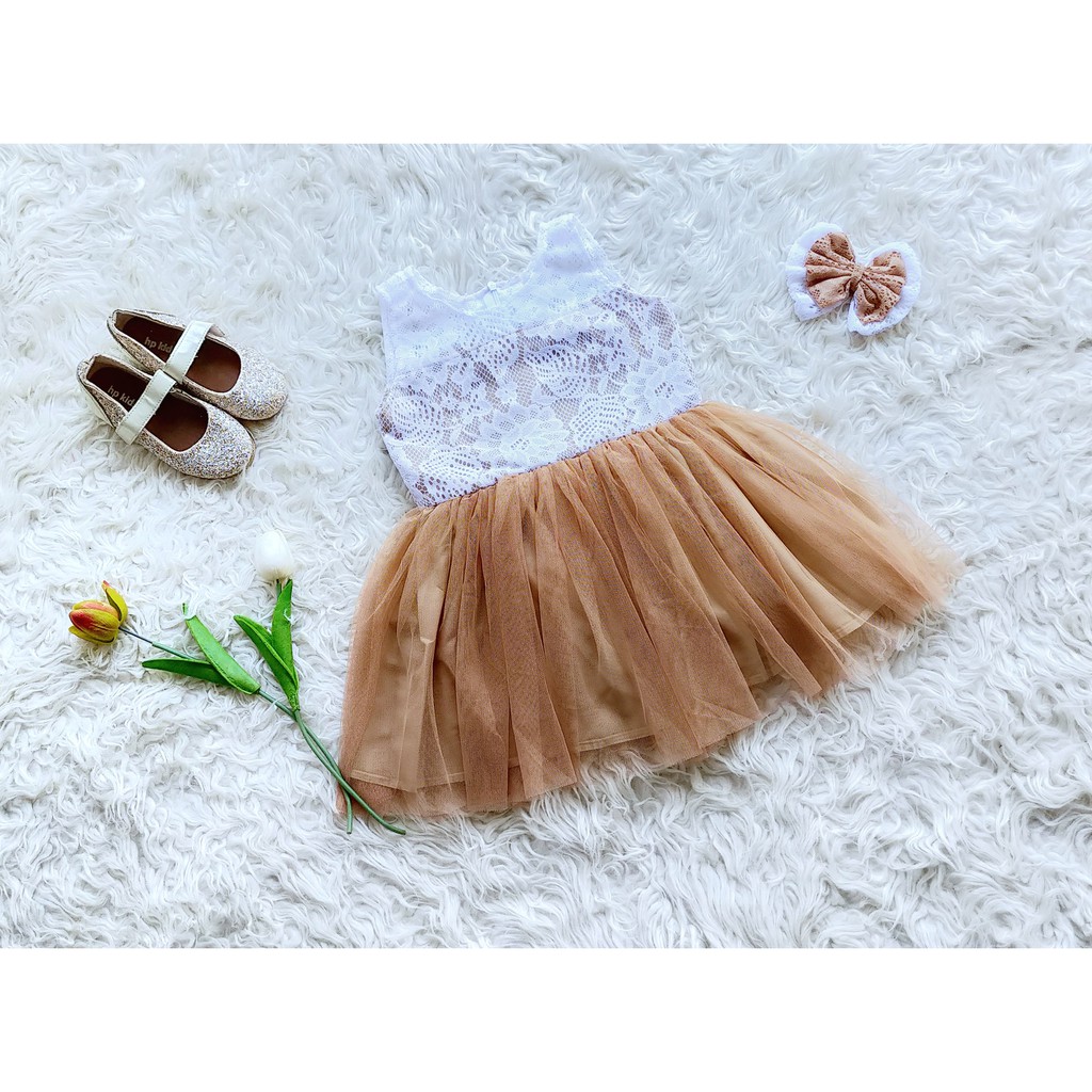JESSI BROWN CHILDRENS DRESS / TULLE DRESS / GIRLS DRESS / CHILDRENS PARTY DRESS (พร้อมสต็อก)