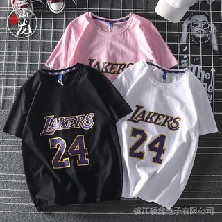 เสื้อยืดแขนสั้น พิมพ์ลาย nba Lakers No. เสื้อยืดเครื่องแบบบาสเก็ตบอล James No. 24 Kobe สําหรับผู้ชาย ชุดเสื้อยืดกีฬา ทรง