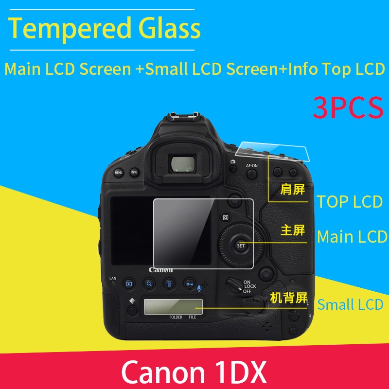 ฟิล์มกระจกนิรภัยกันรอยหน้าจอ LCD สําหรับกล้อง Canon 1DX Mark2 1DX2 1DXII 1DX3 SLR 3 ชิ้น