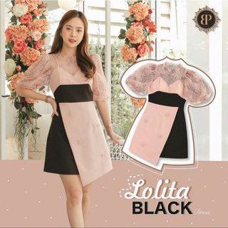 🆕​NEW​🆕 BP LUXURY​👗​SIZE​ XS👗​เดรส​ชมพู​แต่งดำ​ แต่งช่วงแขนและคอด้วยผ้าลูกไม้