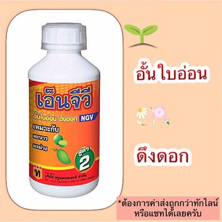 เอ็นจีวี NGV สูตร2 1 ลิตร ป้องกันเมล็ดลีบ เพิ่มน้ำหนัก ผสมเกสรดี อั้นใบอ่อน ดึงดอก