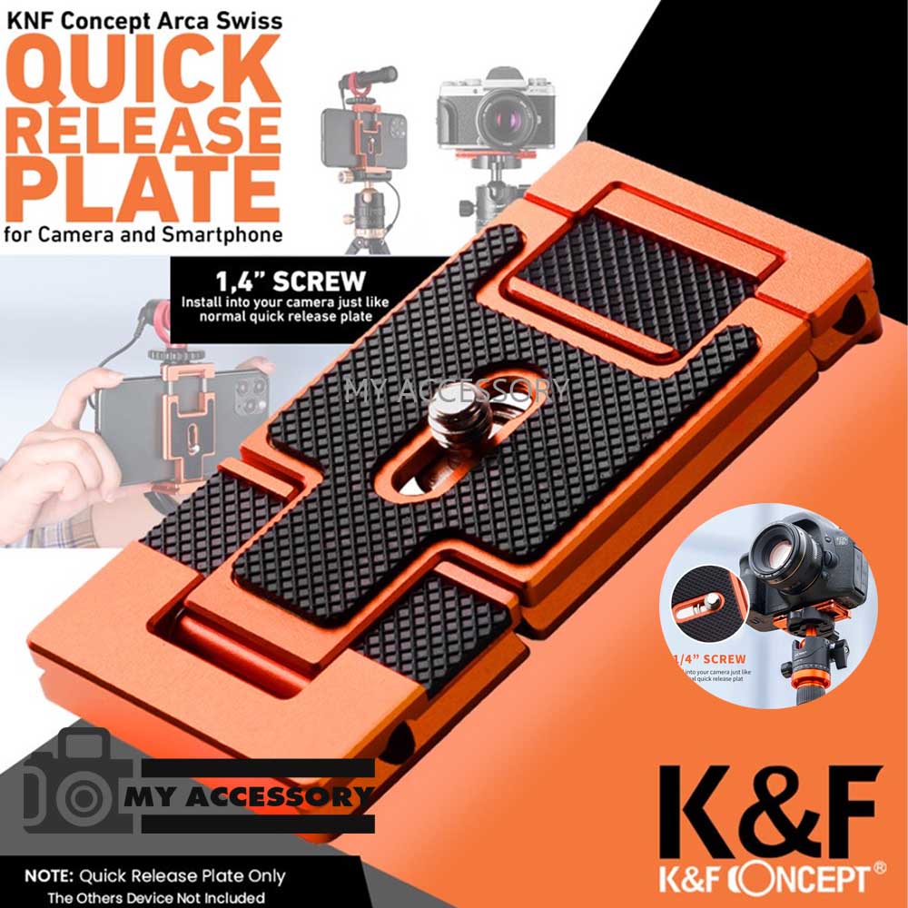 K&F ARCA SWISS QUICK RELEASE PLATE FOR CAMERA AND SMARTPHONE ( KF31.027 ) ชุดเพลทยึดฐานกล้องและโทรศั