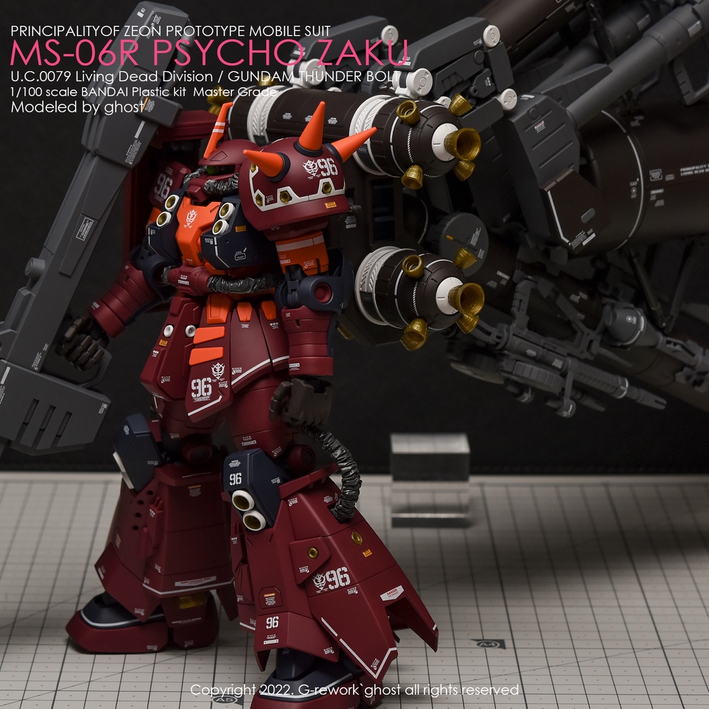 Water Decal [MG] High Mobility Type Psycho Zaku Ver.Ka [GUNDAM THUNDERBOLT] ของแท้จาก G-Rework