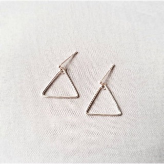 Minimalist925 ต่างหูสามเหลี่ยมเงินแท้