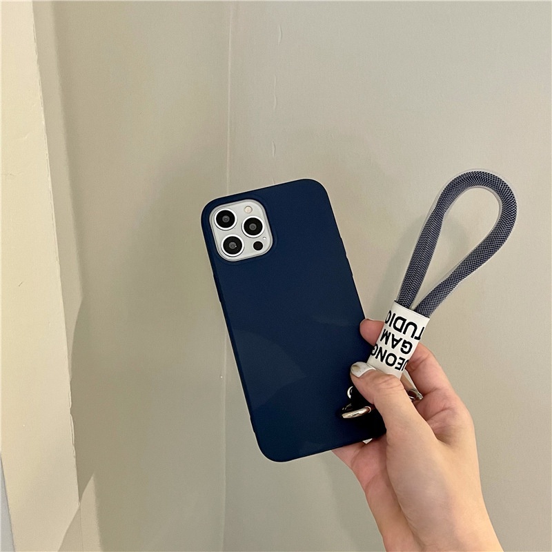 เคสโทรศัพท์มือถือ TPU นิ่ม สีพื้น พร้อมสายคล้องมือ สําหรับ Samsung A50S A50 A30S A20 A30 A21S A22 4G 5G A32 4G A71 4G A11 A51A12 A52 A52S 5G A72 A10S