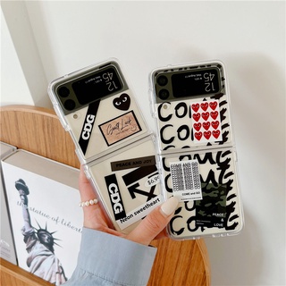 ใหม่ เคสโทรศัพท์มือถือ PC แข็ง แบบใส กันกระแทก สําหรับ Samsung Galaxy Z Flip 4 5G CD-G Z Flip 3