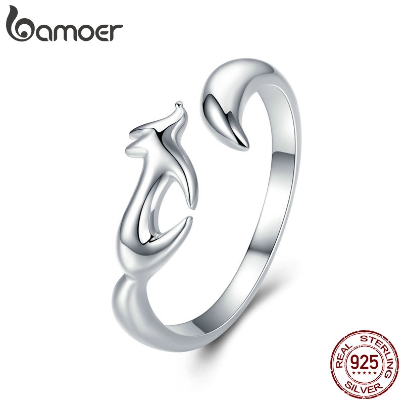 BAMOER 925 Silver Fashion Rings Little Fox SCR478