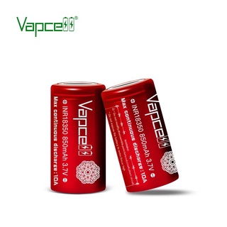 Vapcell 18350 3.7V 850mah 10Aถ่านชาร์จVapcell 18350สีแดง