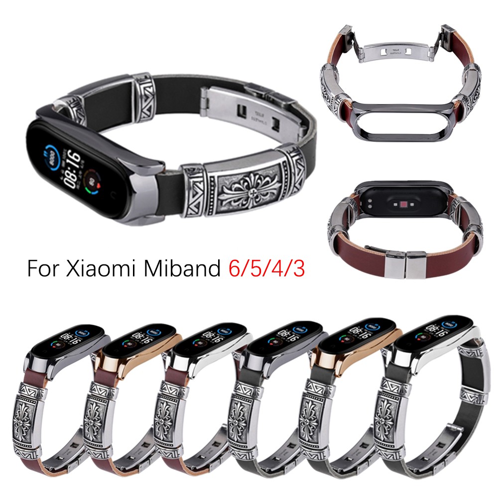 สําหรับ Xiaomi Mi Band 4/5/6/7/8 สายนาฬิกาสมาร์ทวอทช์ โลหะ ย้อนยุค ปุ่มคู่ สร้อยข้อมือผีเสื้อ