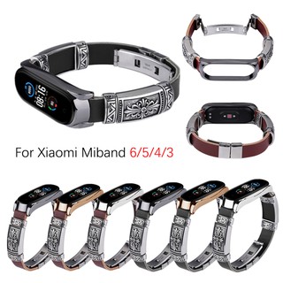 สําหรับ Xiaomi Mi Band 4/5/6/7 สายนาฬิกาสมาร์ทวอทช์ โลหะ ย้อนยุค ปุ่มคู่ ผีเสื้อ สร้อยข้อมือ