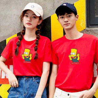 เสื้อยืดแฟชั่น - คู่ซิมป์สัน (แต่ละราคา) เดียวขายเสื้อยืด 4 สี Unisex ทุกขนาดผ้าฝ้ายตลก#COD