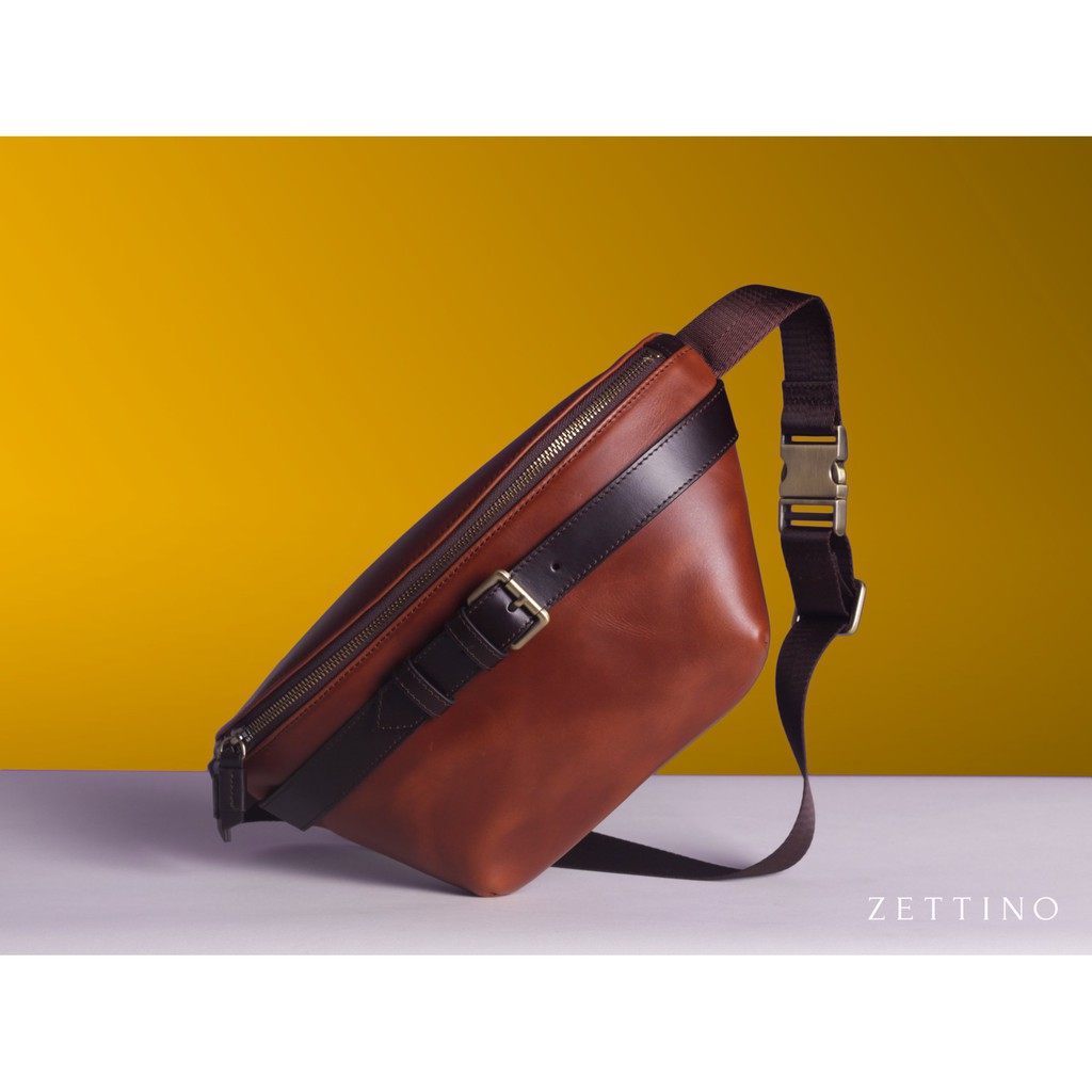 ZETTINO กระเป๋าคาดอกหนังแท้ Chest bag