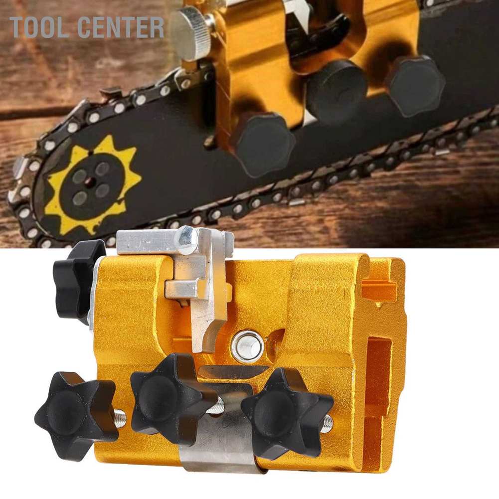 Tool Center Hand Cranked Chain Sharpener Aluminum Alloy Portable
