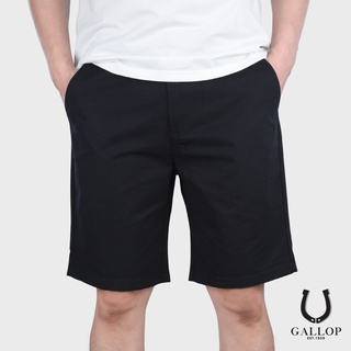 GALLOP : CHINO SHORTS กางเกงขาสั้นผ้าชิโน รุ่น GS9014 สีดำ