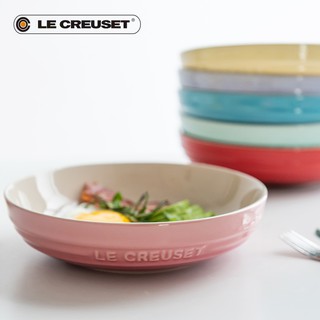 French LeCreuset Cool Color Stoneware 20cm Round Deep Plate Soup Bowl Soup Bowl Salad Pasta Plate