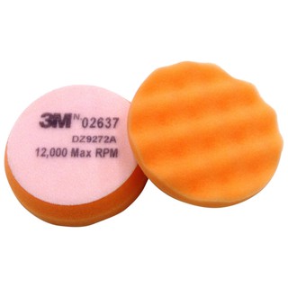 3M โฟมขัดเงาละเอียดสีส้ม ขนาด 3 นิ้ว หลังสักหลาด