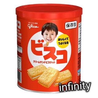 Glico Biscuit บิสกิตหน้าเด็กกระป๋องเเดงเก็บได้นาน 4 ปี